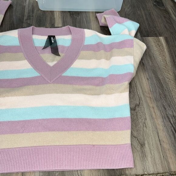 NAADAM striped cashmere v neck sweater - Picture 4 of 7